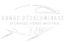 Logo Dumas Decalaminage avec texte Decrasse votre moteur. Service professionnel de decalaminage moteur pour nettoyer et ameliorer performances.
